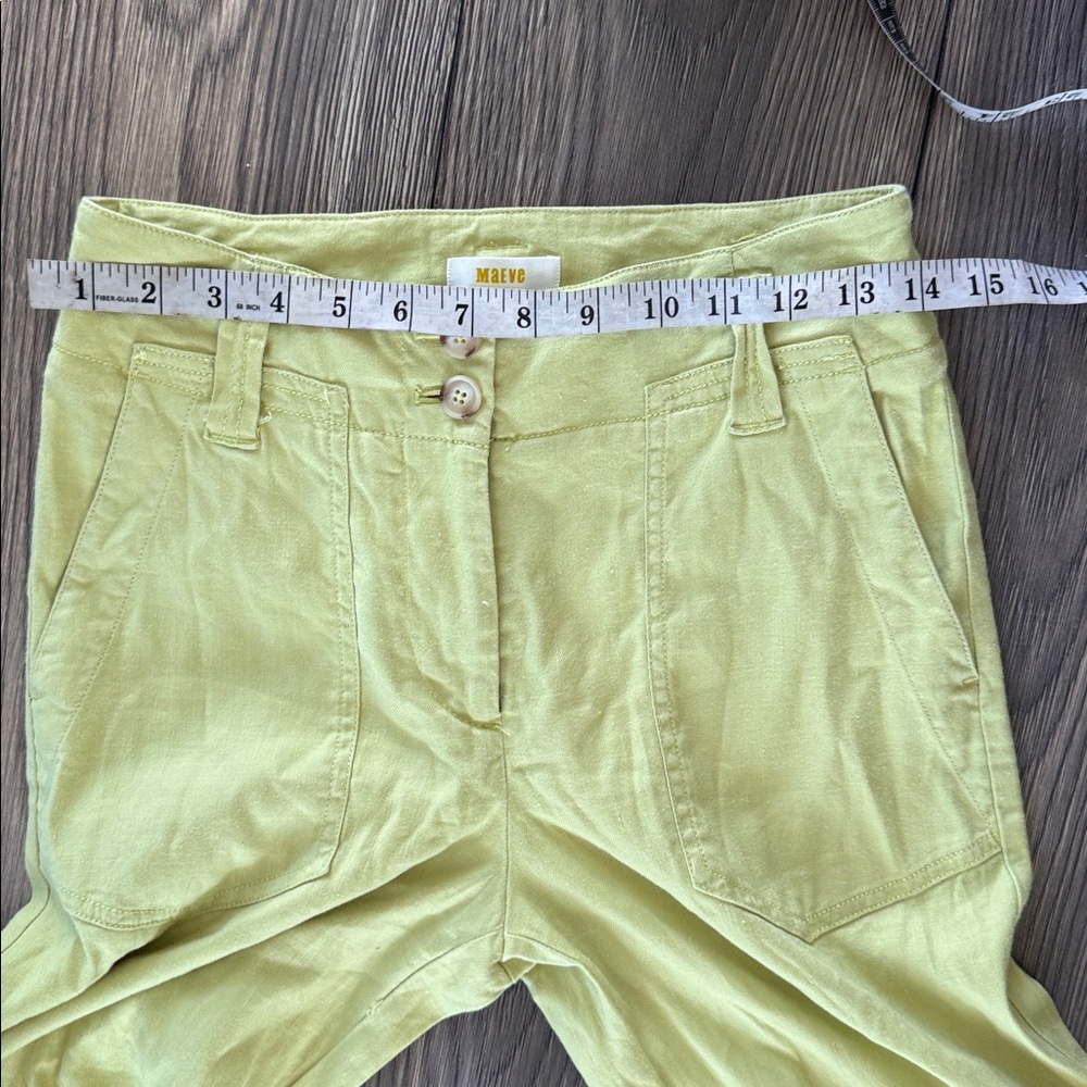 Anthropologie Maeve Chartreuse Trousers - Picture 5 of 7
